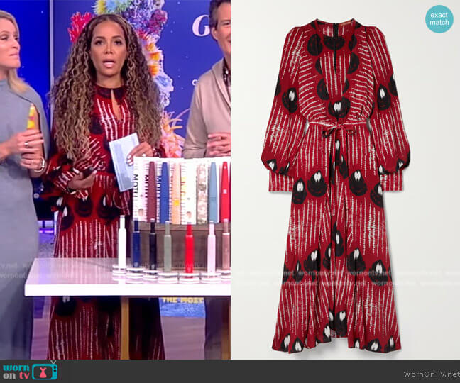 Altuzarra Peirene midi dress worn by Sunny Hostin on The View