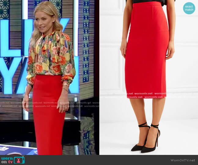 Roland Mouret Arreton Skirt worn by Kelly Ripa on Live with Kelly and Mark