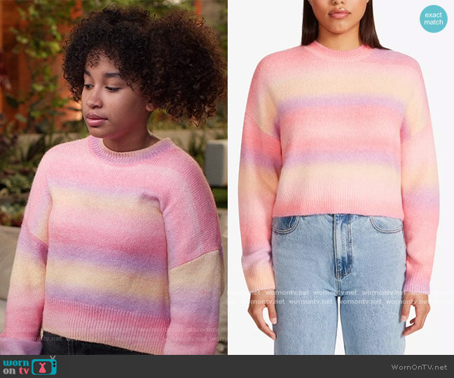 BB Dakota by Steve Madden Pastel It Over Ombre Sweater worn by (Jordyn Curet) on Home Economics