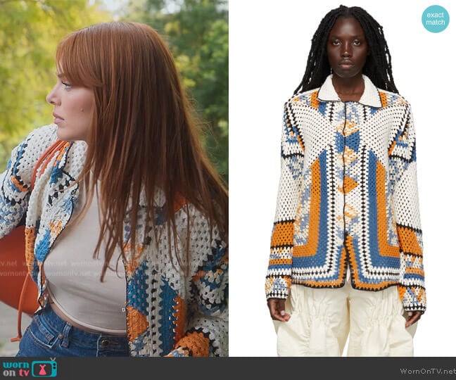 Bode Gloucester Crochet Overshirt worn by Kendall Jenner (Kendall Jenner) on The Kardashians