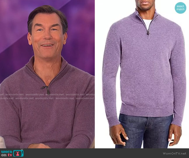 The Men's Store Cashmere Half-Zip Sweater worn by Jerry O'Connell on The Talk