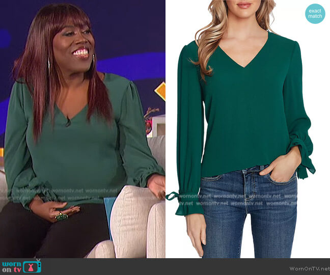 Cece Tie Sleeve Blouse worn by Sheryl Underwood on The Talk