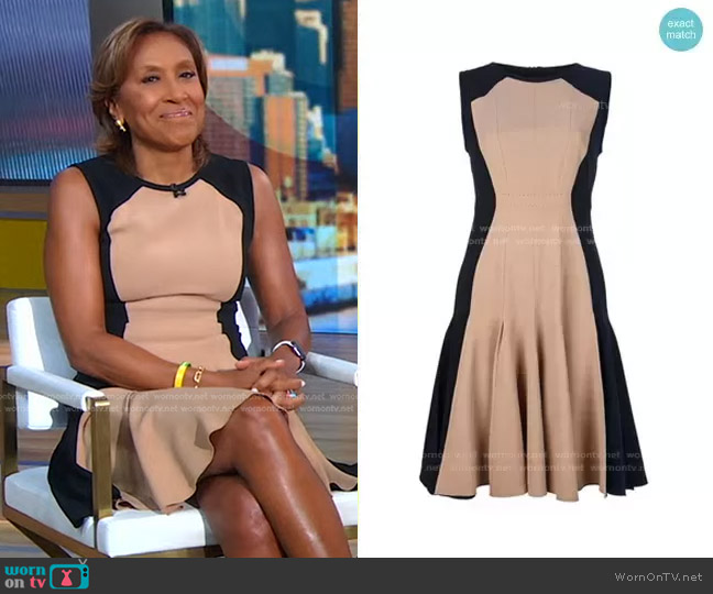 Aquilano Rimondi Colorblock Dress worn by Robin Roberts on Good Morning America