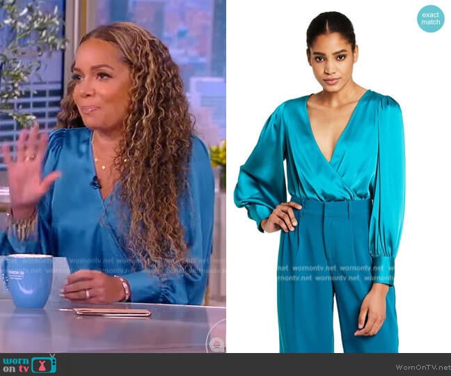 Sergio Hudson x Target Crossover Satin Bodysuit worn by Sunny Hostin on The View