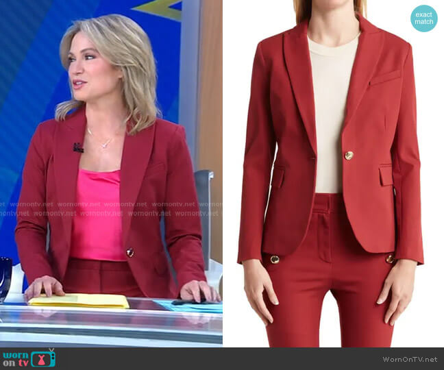 Derek Lam 10 Crosby Peak Lapel One Button Blazer worn by Amy Robach on Good Morning America