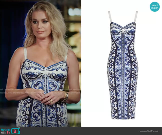 Dolce & Gabbana Majolica Bustier Dress worn by Rebecca Romijn on The Real Love Boat