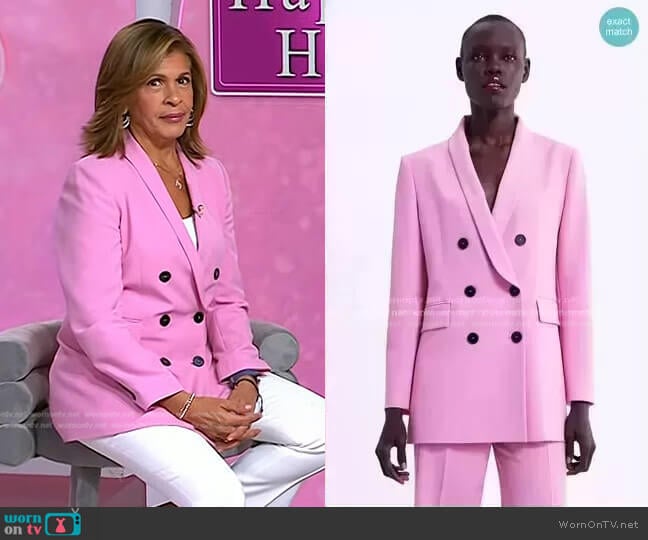 Zara Double Breasted Blazer worn by Hoda Kotb on Today