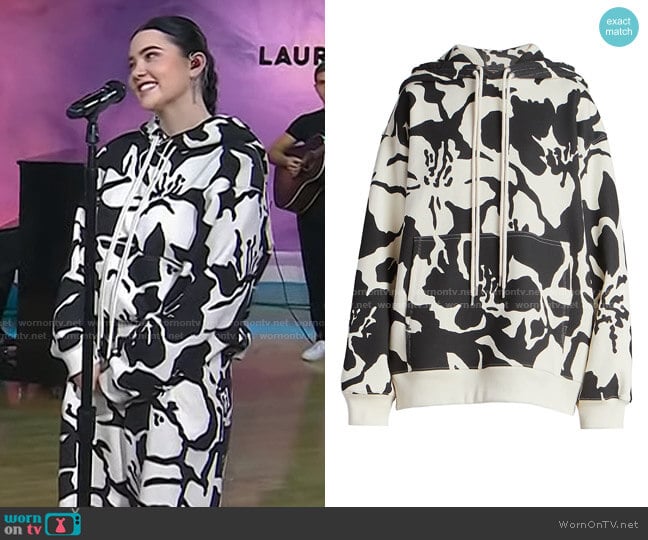 Dries Van Noten Haxell Floral-Print Hoodie worn by Lauren Spencer Smith on Today