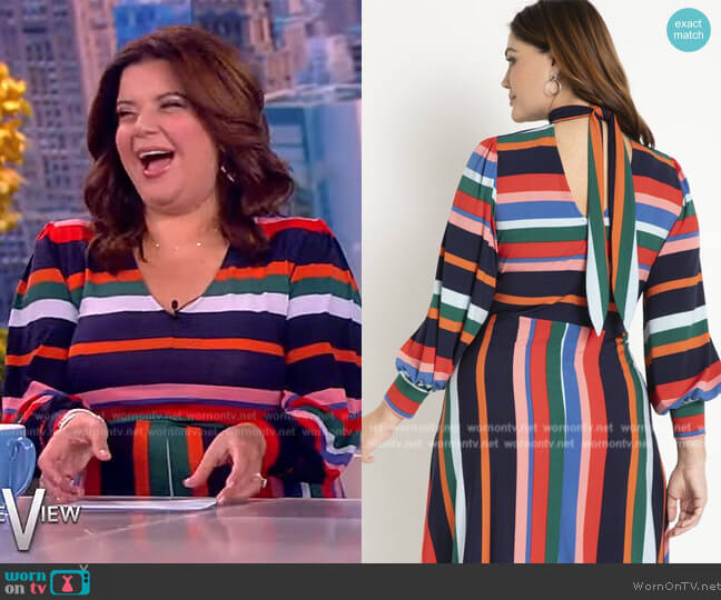 Eloquii A-Line Dress With Puff Sleeves worn by Ana Navarro on The View