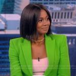 Emayatzy-Corinealdi’s green blazer on The View