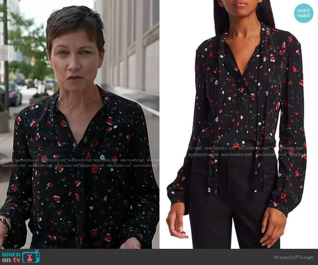 Derek Lam 10 Crosby Evadne Floral Blouse worn by Stephanie Gosk on NBC News Daily
