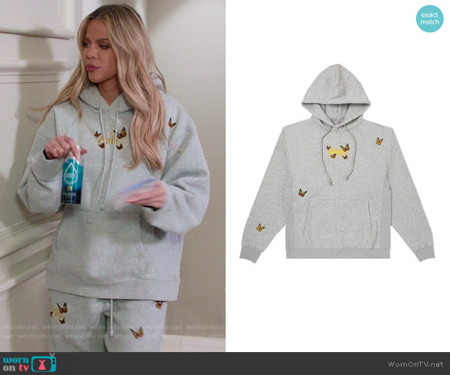 Felt Butterfly Hoodie Grey worn by Khloe Kardashian (Khloe Kardashian) on The Kardashians