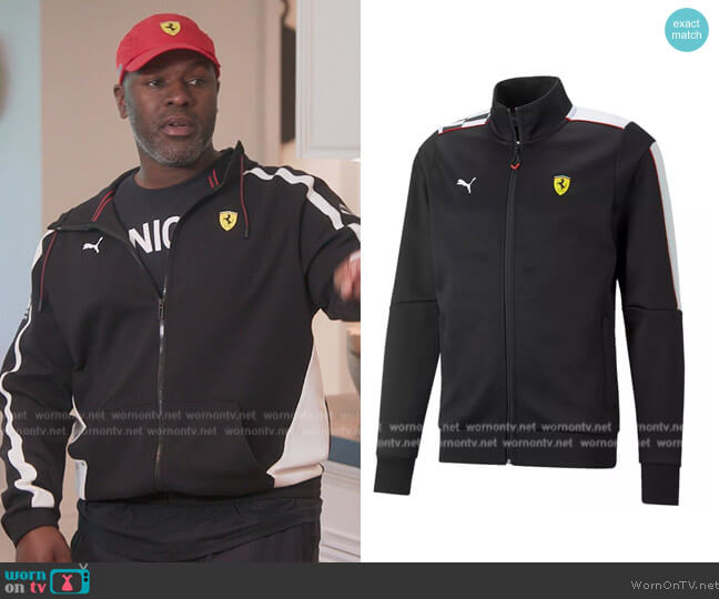 Puma Ferrari MT7 Zip-Front Moisture-Wicking Track Jacket worn by (Corey Gamble) on The Kardashians