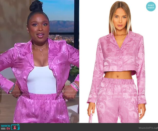 Fleur du Mal Cropped Pajama Top worn by Jennifer Hudson on The Jennifer Hudson Show