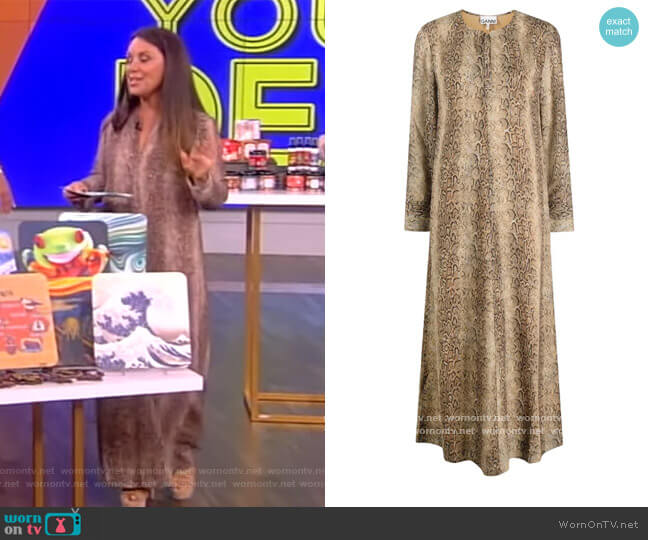 Ganni Snakeskin-print Maxi Dress worn by Gretta Monahan on The View