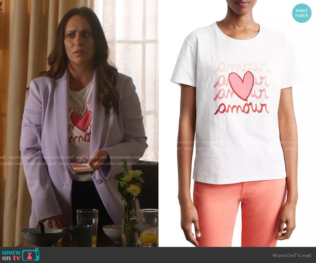 Gerard Darel Alexie Amour Graphic Tee worn by Maddie Kendall (Jennifer Love Hewitt) on 9-1-1