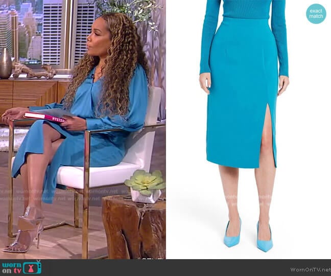 Sergio Hudson x Target High-Waist Slited Pencil Skirt worn by Sunny Hostin on The View