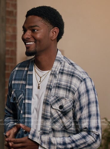 JR’s blue plaid shirt on All American Homecoming