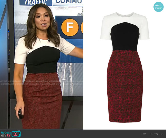 Jason Wu Collective Jacquard Colorblock Dress worn by Adelle Caballero on Today