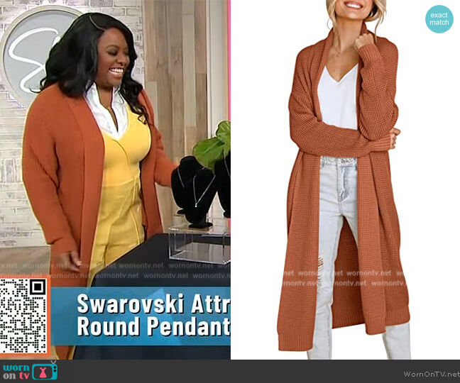 Lillusory Chunky Open Knit Cardigan worn by Sherri Shepherd on Sherri