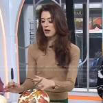 Lindsey Peers’s beige button cuff sweater on Today