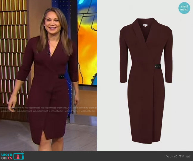 Reiss Luisa Knitted Wrap Dress worn by Ginger Zee on Good Morning America