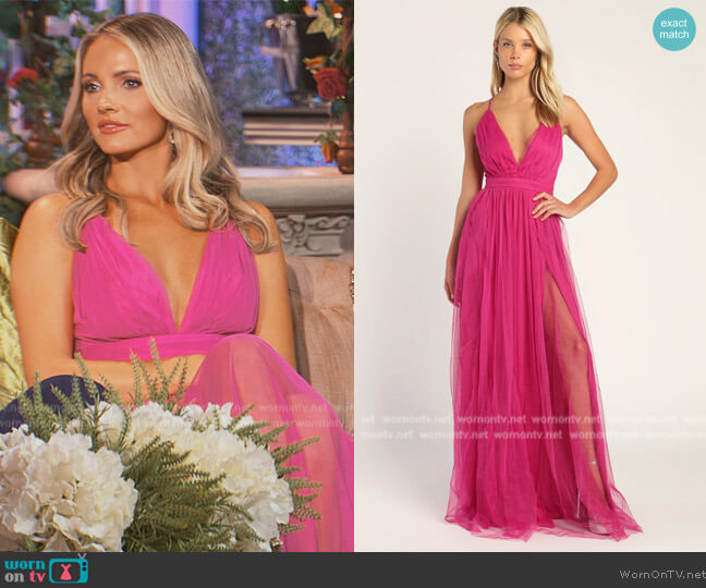 Lulus Rare Beauty Magenta Backless Maxi Dress worn by Taylor Ann Green on Southern Charm