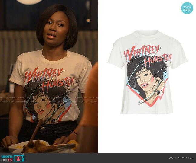Madeworn Whitney Houston Tee worn by Jax Stewart (Emayatzy Corinealdi) on Reasonable Doubt