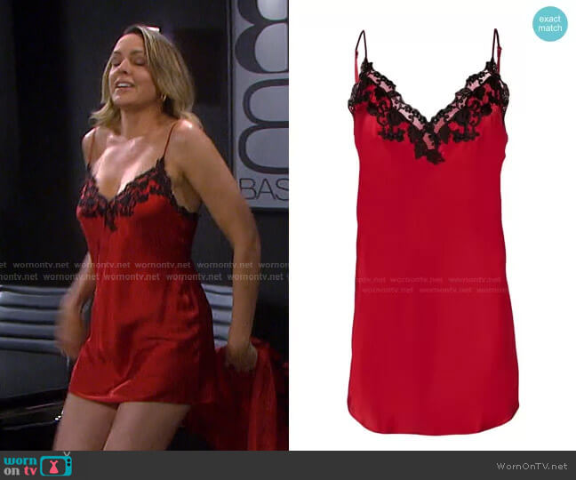 La Perla Maison Lace-Trim Slip Dress worn by Nicole Walker (Arianne Zucker) on Days of our Lives