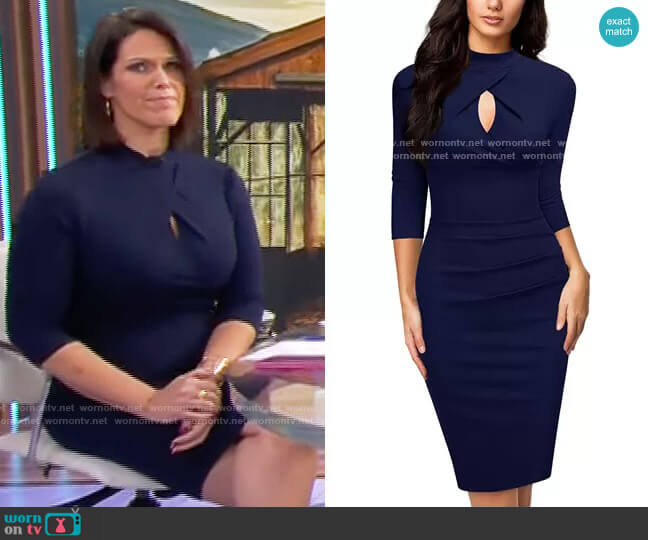 Miusol 2/3 Sleeve Pencil Dress worn by Dana Jacobson on CBS Mornings