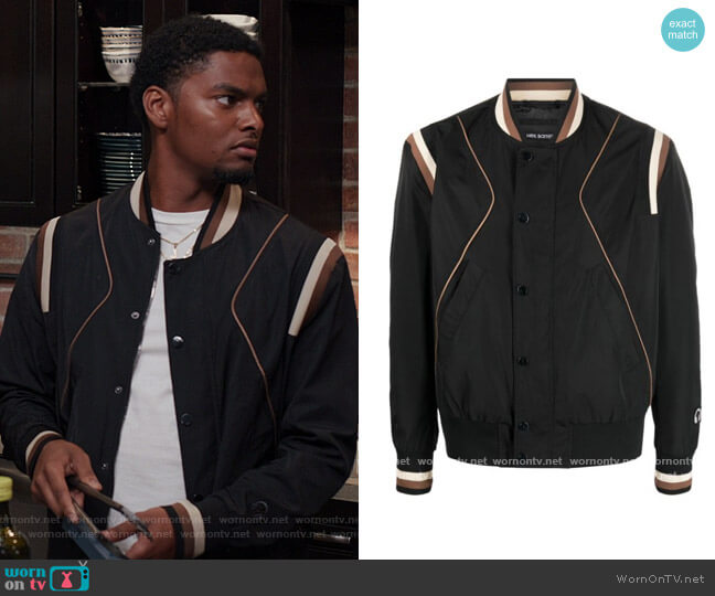 Neil Barrett Modernist bomber jacket worn by JR (Sylvester Powell) on All American Homecoming