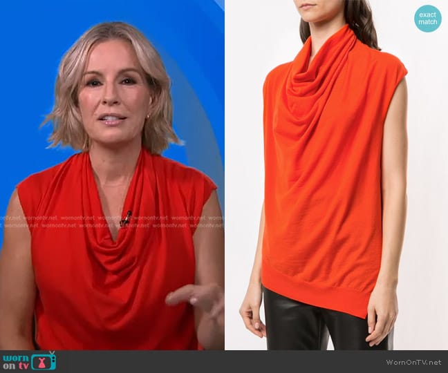 Proenza Schouler Cowl-Neck Sleeveless Top worn by Dr. Jennifer Ashton on Good Morning America