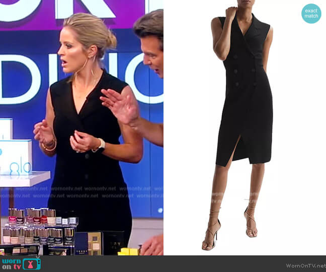 Reiss Milena Sleeveless Knit Tuxedo Dress worn by Sara Haines on The View