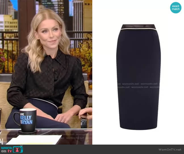 Roland Mouret Arreton Skirt worn by Kelly Ripa on Live with Kelly and Mark