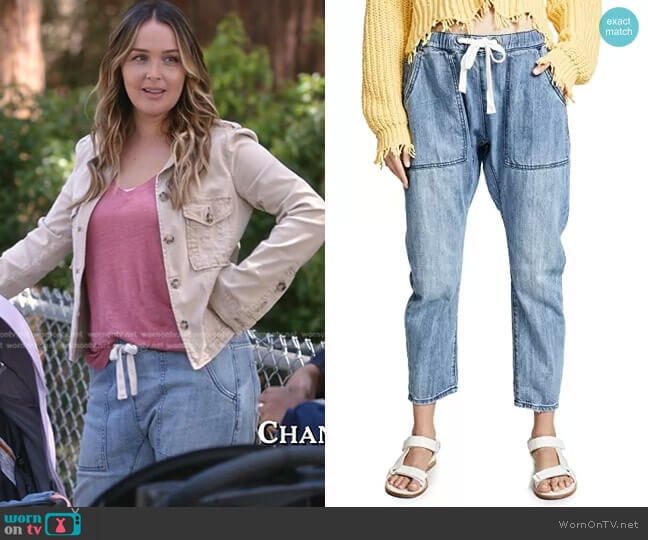 One Teaspoon Shabbies Drawstring Boyfriend Jeans worn by Jo Wilson (Camilla Luddington) on Greys Anatomy