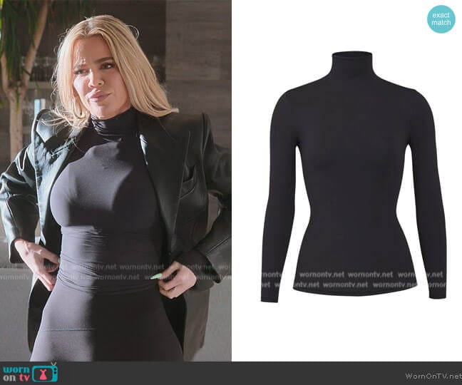 Skims Fits Everybody Turtleneck Top worn by Khloe Kardashian (Khloe Kardashian) on The Kardashians