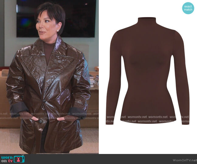 Skims Soft Smoothing Turtleneck Top worn by Kris Jenner (Kris Jenner) on The Kardashians