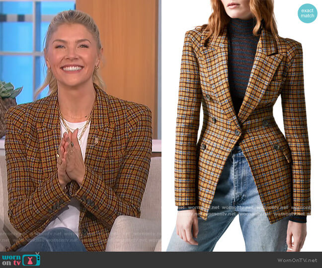 Smythe Not A DB  Pagoda Tweed Blazer worn by Amanda Kloots on The Talk