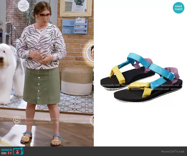 Teva Original Universal Sandals in Mirage Multi worn by Kat Silver (Mayim Bialik) on Call Me Kat