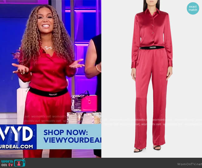 Tom Ford Silk Button-Down Blouse worn by Sunny Hostin on The View