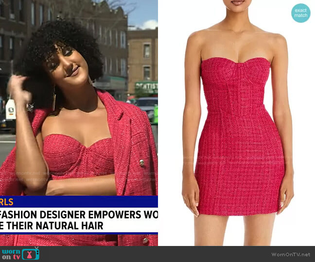 AQUA x Maeve Reilly Tweed Bustier Dress