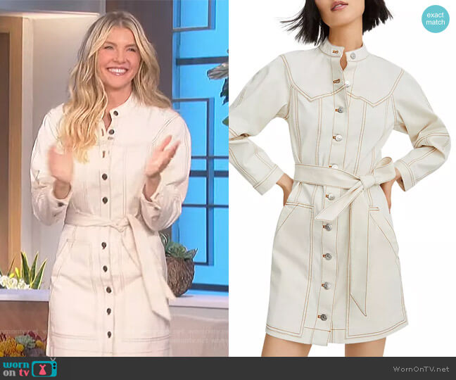 Veronica Beard Basia Denim Mini Dress worn by Amanda Kloots on The Talk