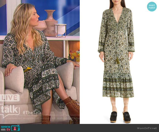 Veronica Beard Kameya Floral Print Long Sleeve Dress worn by Amanda Kloots on The Talk