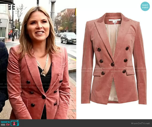 Veronica Beard Lawrence Stretch Cotton Corduroy Dickey Jacket worn by Jenna Bush Hager on Today