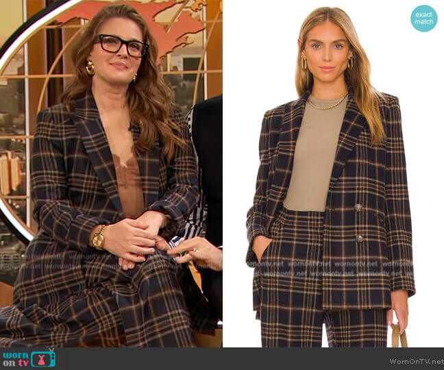 Veronica Beard Oria Dickey Jacket worn by Drew Barrymore on The Drew Barrymore Show