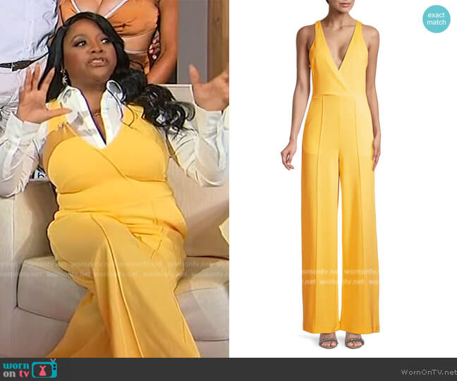 Victor Glemaud Pintuck V-Neck Jumpsuit worn by Sherri Shepherd on Sherri