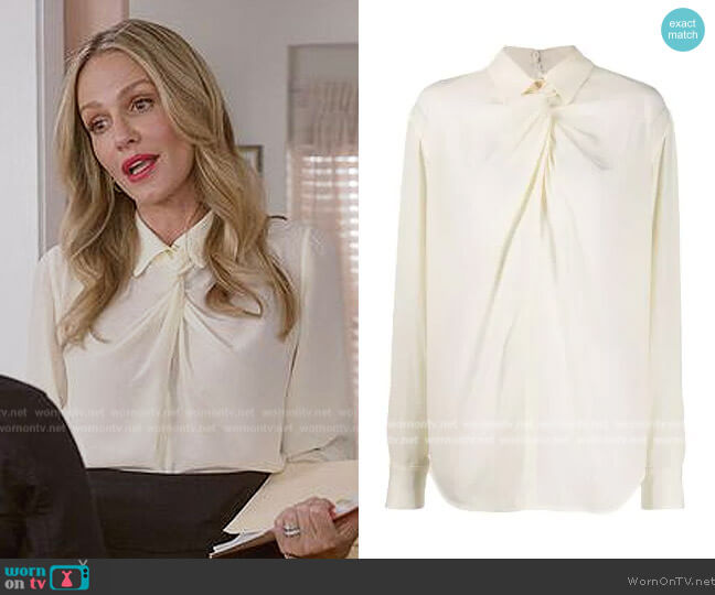 Victoria Beckham Twist Neck Silk Blouse worn by Laura Baker (Monet Mazur) on All American