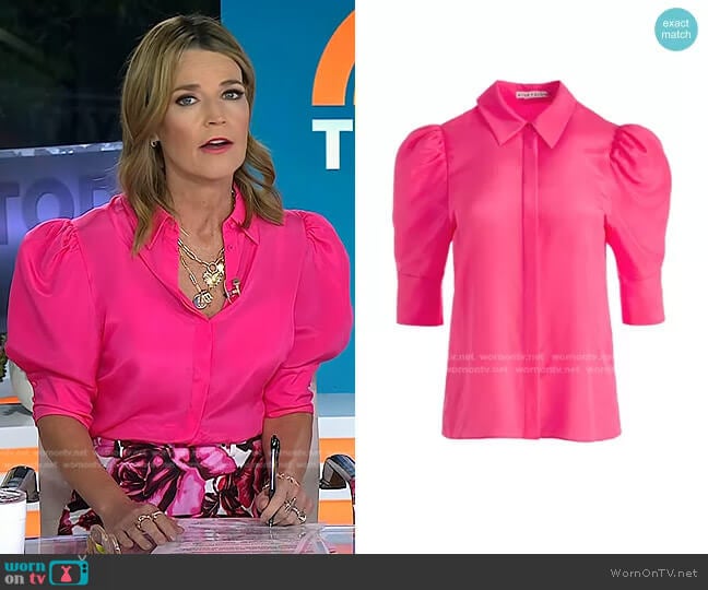 Alice + Olivia Willa Blouse worn by Savannah Guthrie on Today