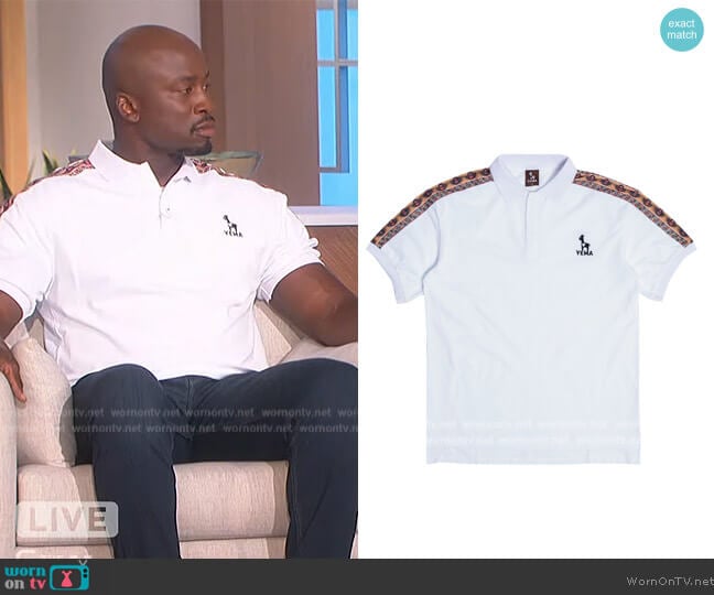 Yema Khalif Polo Shirt worn by Akbar Gbajabiamila on The Talk
