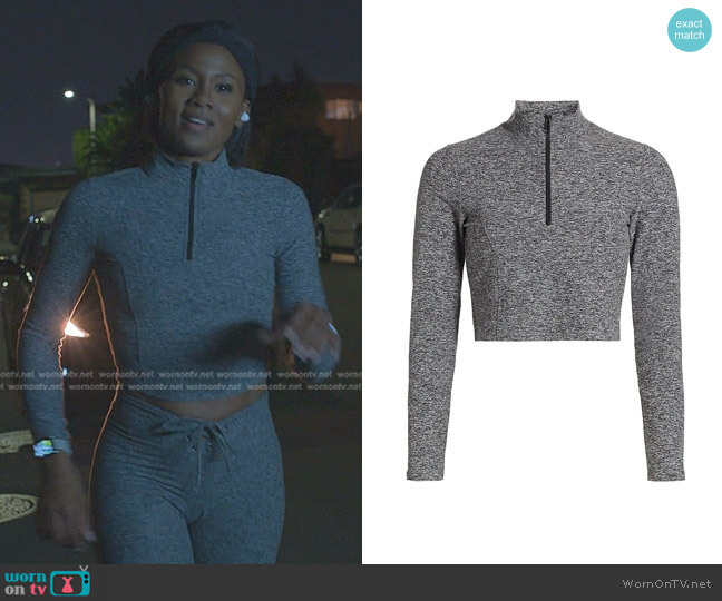 Year Of Ours Mockneck Zip Training Top worn by Jax Stewart (Emayatzy Corinealdi) on Reasonable Doubt